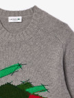 Lacoste Erkek Classic Fit Bisiklet Yaka Yün Gri Kazak