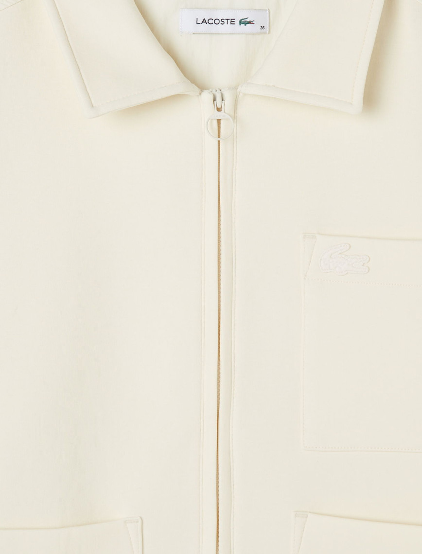 Lacoste Kadın Relaxed Fit Kapüşonlu Beyaz Ceket Lacoste Kadın Relaxed Fit Kapüşonlu Beyaz Ceket