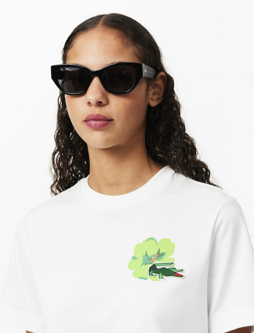 Lacoste Kadın Regular Fit Bisiklet Yaka Beyaz T-Shirt Lacoste Kadın Regular Fit Bisiklet Yaka Beyaz T-Shirt