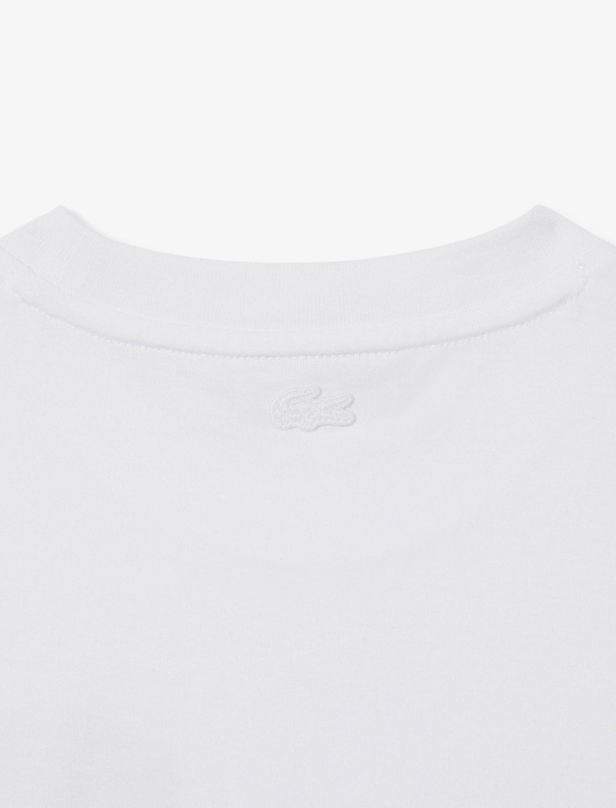 Lacoste Kadın Regular Fit Bisiklet Yaka Beyaz T-Shirt Lacoste Kadın Regular Fit Bisiklet Yaka Beyaz T-Shirt