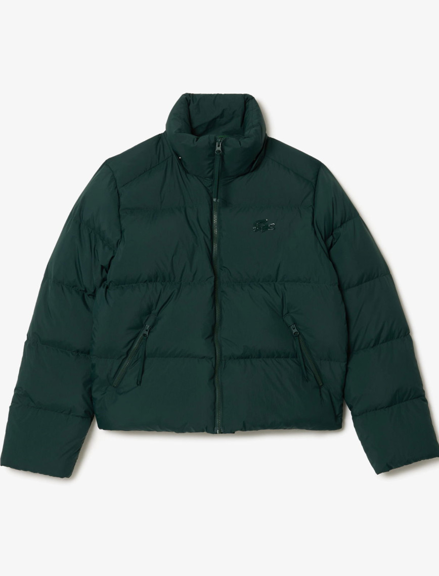 Lacoste Kadın Relaxed Fit Kapüşonlu Koyu Yeşil Şişme Mont Lacoste Kadın Relaxed Fit Kapüşonlu Koyu Yeşil Şişme Mont