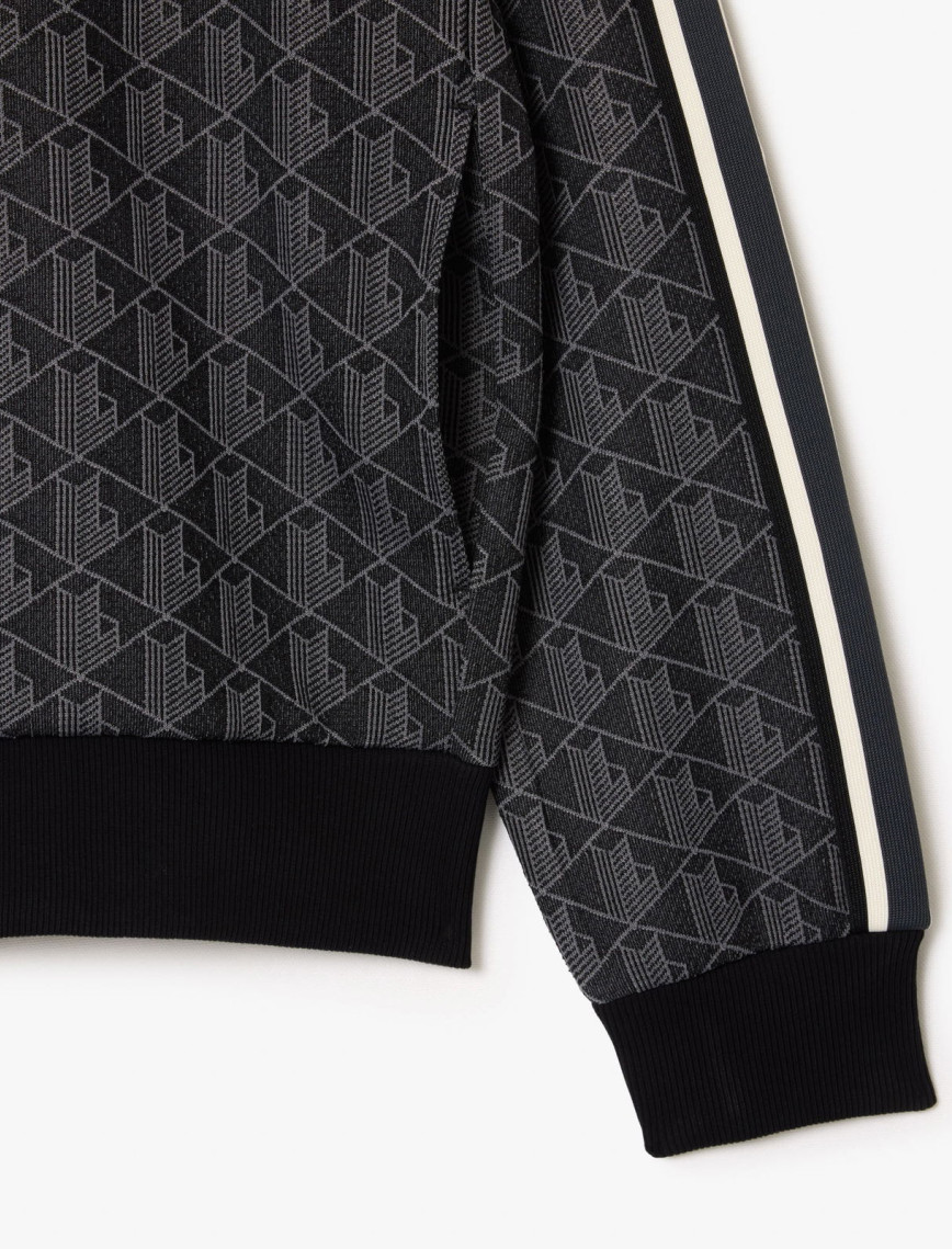 Lacoste Erkek Regular Fit Fermuarlı Monogram Siyah Sweatshirt Lacoste Erkek Regular Fit Fermuarlı Monogram Siyah Sweatshirt