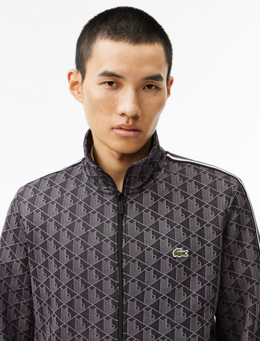 Lacoste Erkek Regular Fit Fermuarlı Monogram Siyah Sweatshirt Lacoste Erkek Regular Fit Fermuarlı Monogram Siyah Sweatshirt