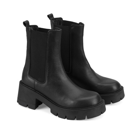 Kadın Siyah Topuklu Deri Bot Kadın Siyah Topuklu Deri Bot