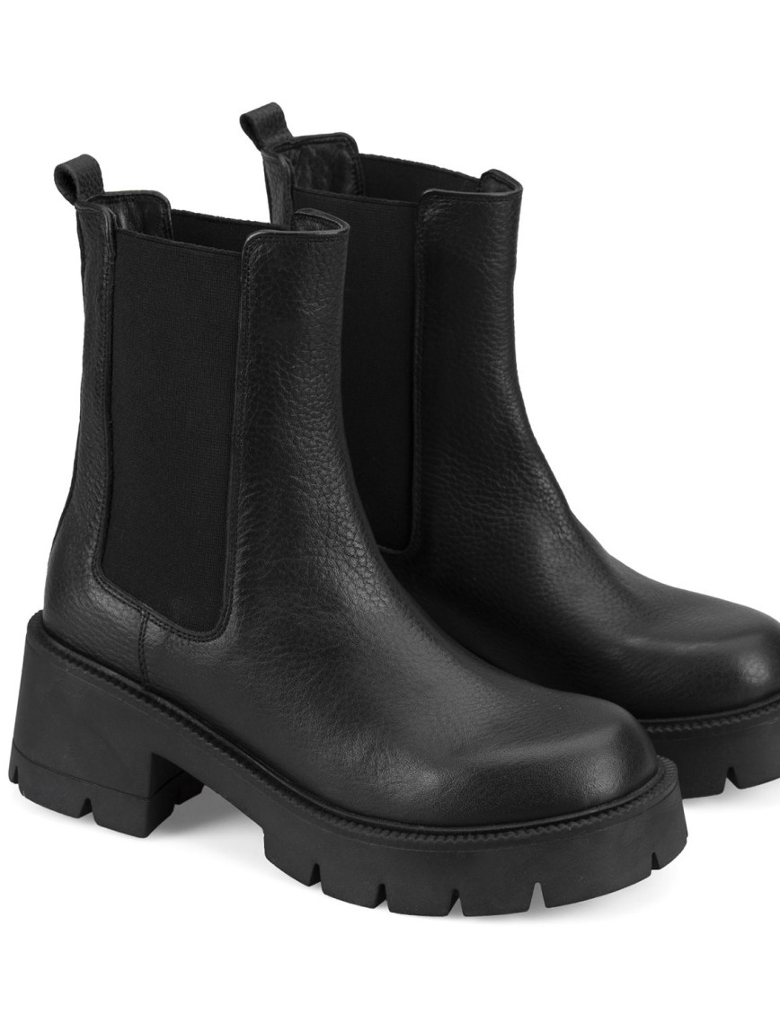 Kadın Siyah Topuklu Deri Bot Kadın Siyah Topuklu Deri Bot