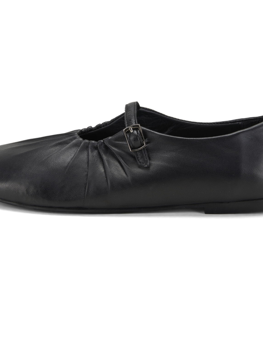 Kadın Siyah Mary Jane Deri Babet