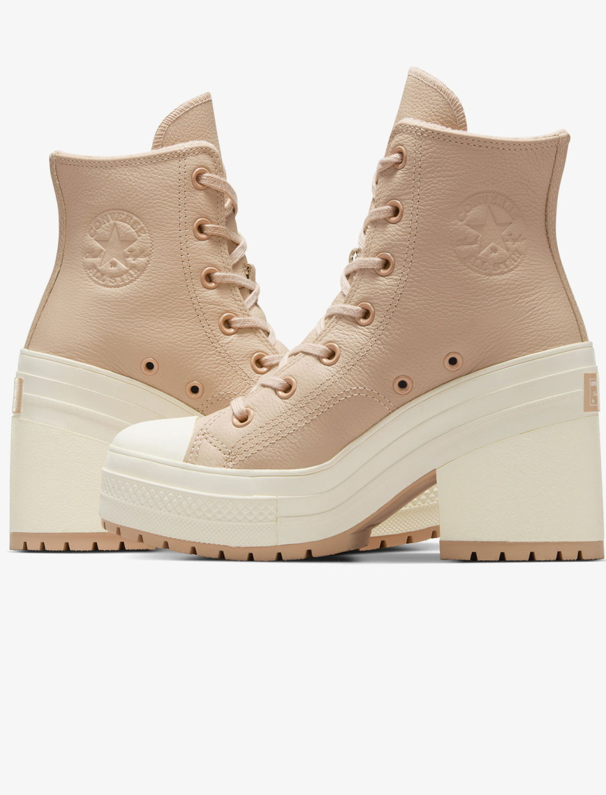 Converse Chuck 70 De Luxe Heel Unisex Krem Deri Platform Sneaker Converse Chuck 70 De Luxe Heel Unisex Krem Deri Platform Sneaker