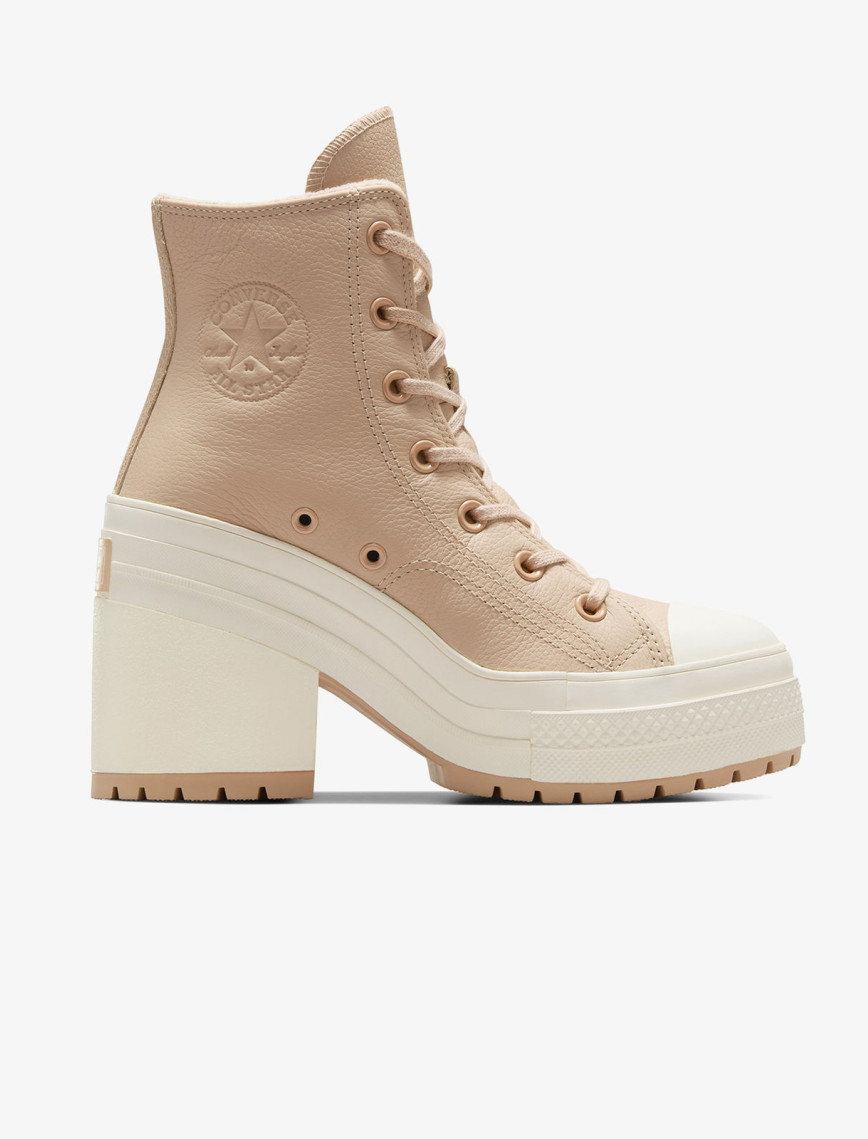 Converse Chuck 70 De Luxe Heel Unisex Krem Deri Platform Sneaker Converse Chuck 70 De Luxe Heel Unisex Krem Deri Platform Sneaker