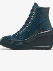 Converse Chuck 70 De Luxe Wedge Kadın Lacivert Deri Platform Sneaker Converse Chuck 70 De Luxe Wedge Kadın Lacivert Deri Platform Sneaker