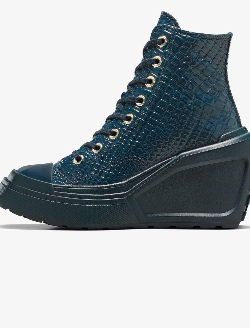 Converse Chuck 70 De Luxe Wedge Kadın Lacivert Deri Platform Sneaker Converse Chuck 70 De Luxe Wedge Kadın Lacivert Deri Platform Sneaker