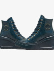 Converse Chuck 70 De Luxe Wedge Kadın Lacivert Deri Platform Sneaker Converse Chuck 70 De Luxe Wedge Kadın Lacivert Deri Platform Sneaker