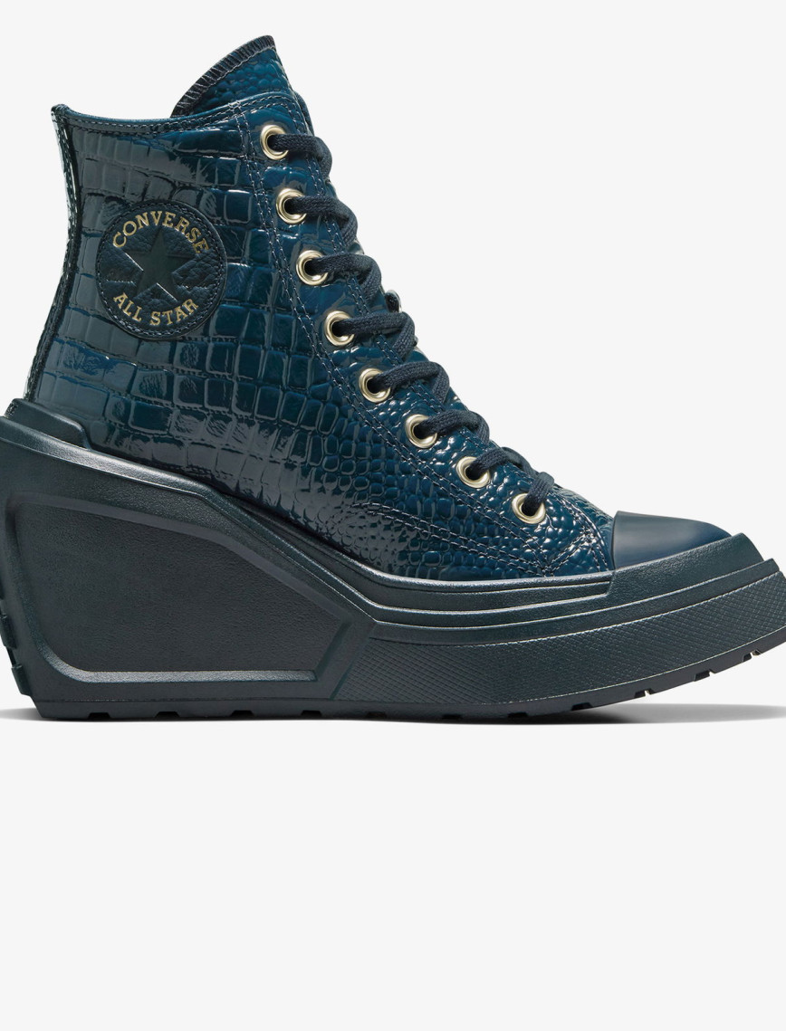 Converse Chuck 70 De Luxe Wedge Kadın Lacivert Deri Platform Sneaker Converse Chuck 70 De Luxe Wedge Kadın Lacivert Deri Platform Sneaker