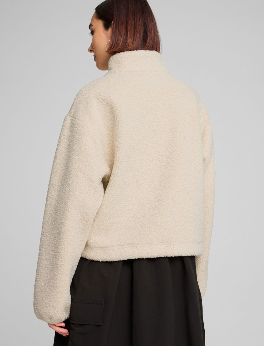 Puma Classics Winterized Half-Zip Kadın Krem Polar Sweatshirt Puma Classics Winterized Half-Zip Kadın Krem Polar Sweatshirt