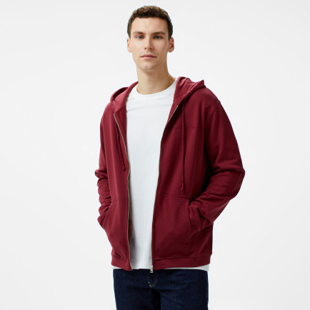 Les Benjamins Zip 301 Erkek Bordo Hoodie Les Benjamins Zip 301 Erkek Bordo Hoodie