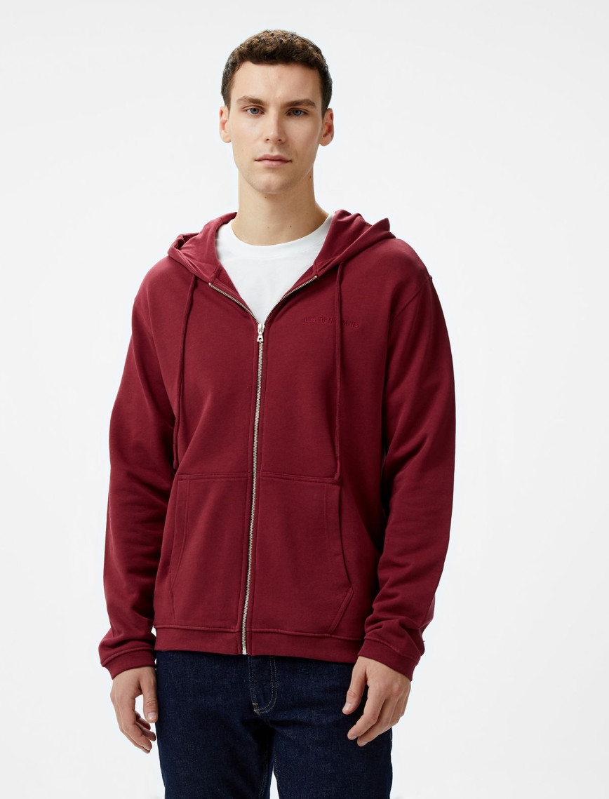 Les Benjamins Zip 301 Erkek Bordo Hoodie Les Benjamins Zip 301 Erkek Bordo Hoodie