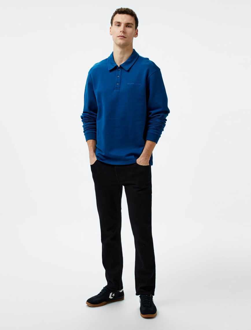 Les Benjamins Long Sleeve Polo 302 Erkek Lacivert T-Shirt Les Benjamins Long Sleeve Polo 302 Erkek Lacivert T-Shirt