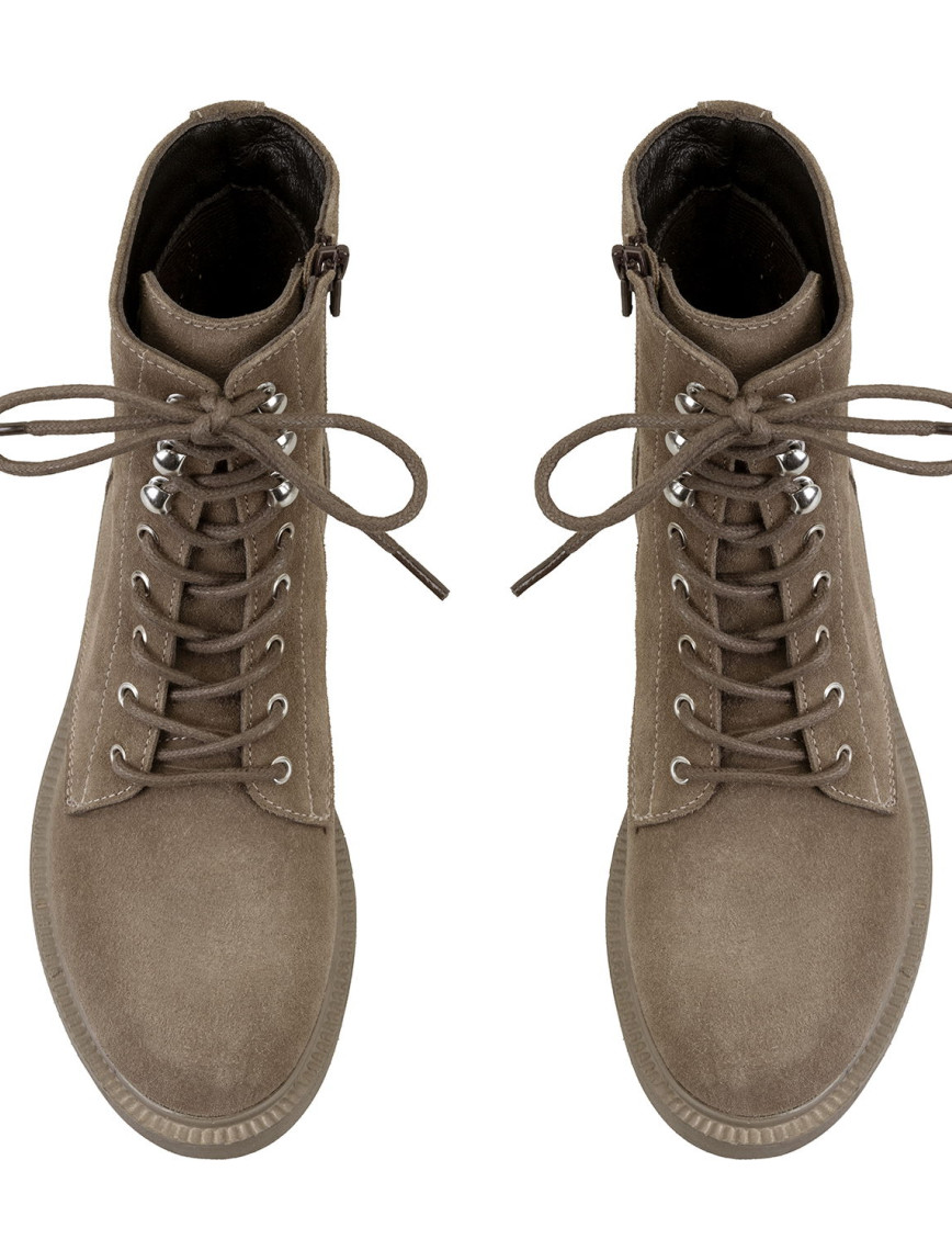 Kadın Kahve Fermuarlı Süet Deri Bot Kadın Kahve Fermuarlı Süet Deri Bot