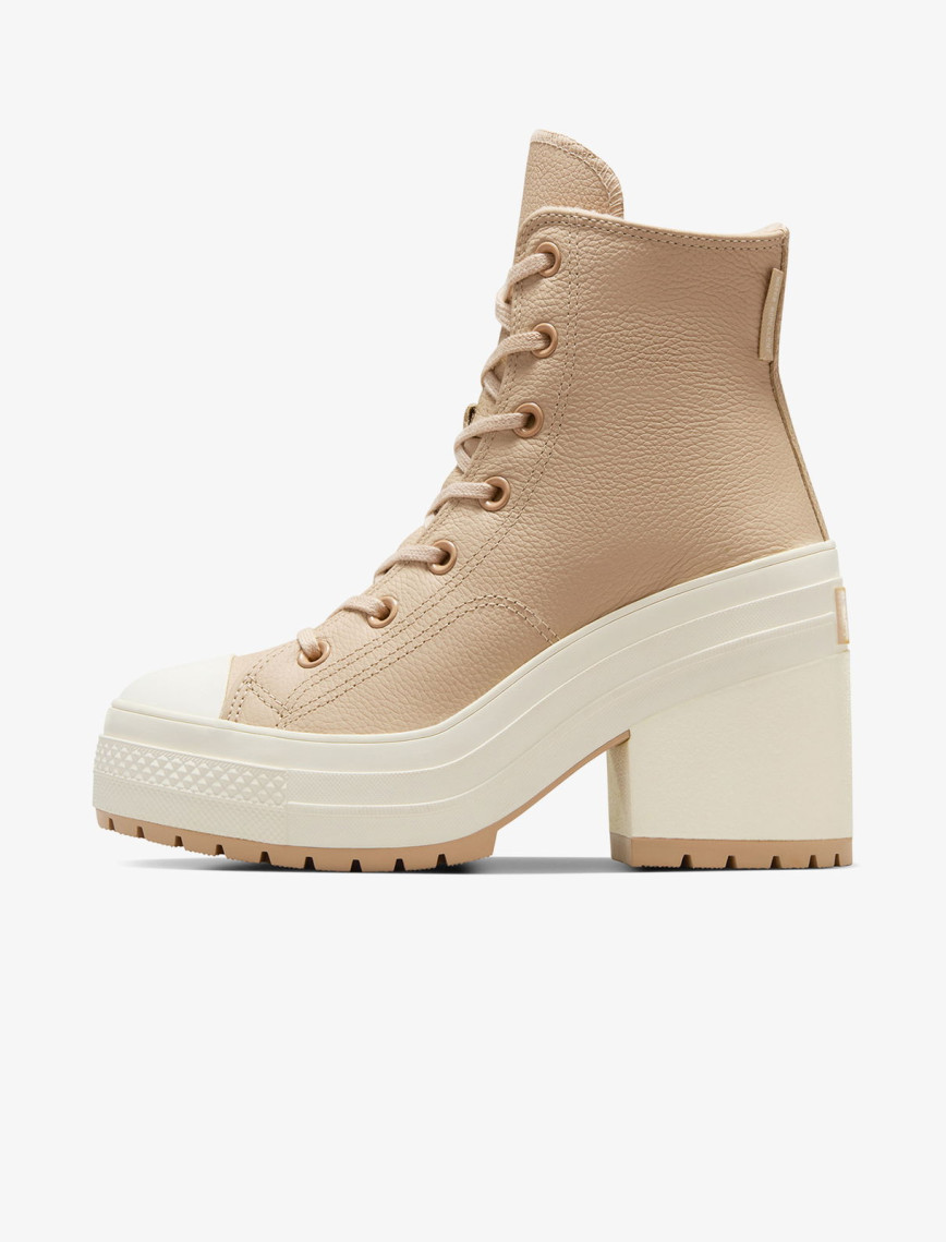 Converse Chuck 70 De Luxe Heel Unisex Krem Deri Platform Sneaker Converse Chuck 70 De Luxe Heel Unisex Krem Deri Platform Sneaker