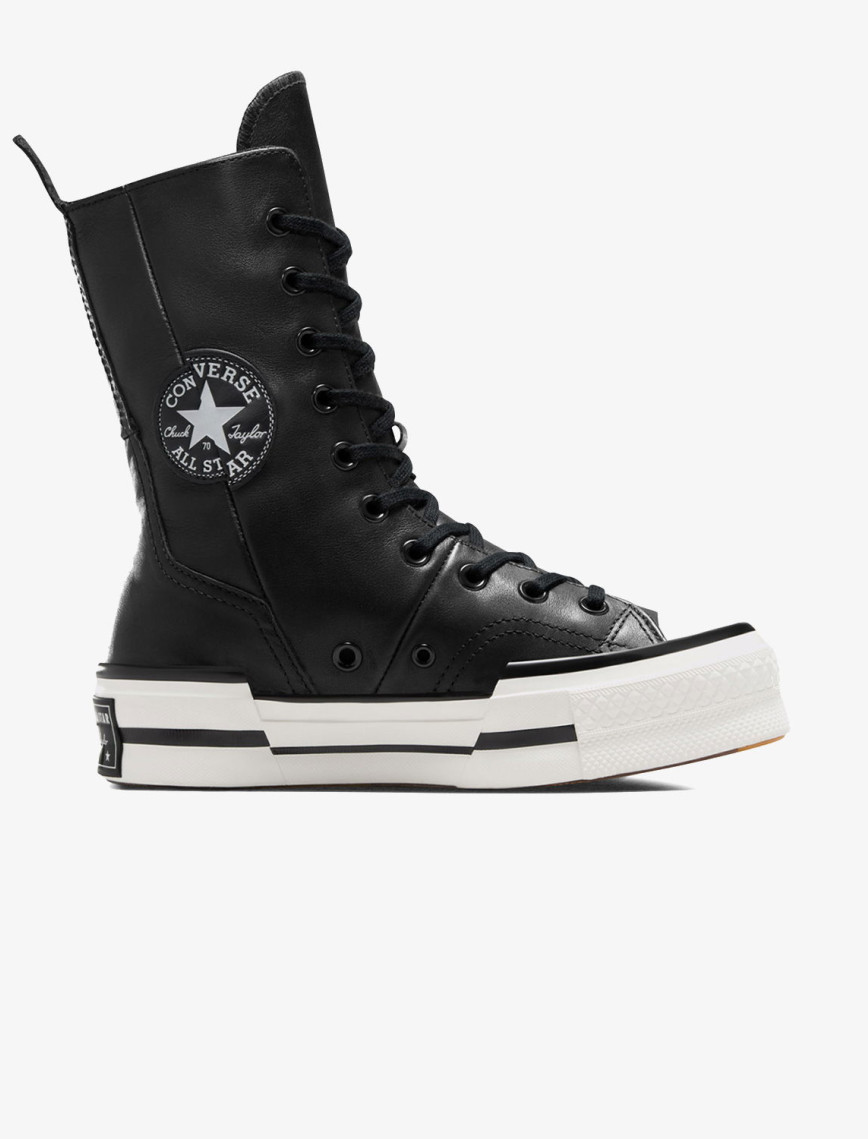 Converse Chuck 70 Plus Unisex Siyah Deri Platform Sneaker Converse Chuck 70 Plus Unisex Siyah Deri Platform Sneaker