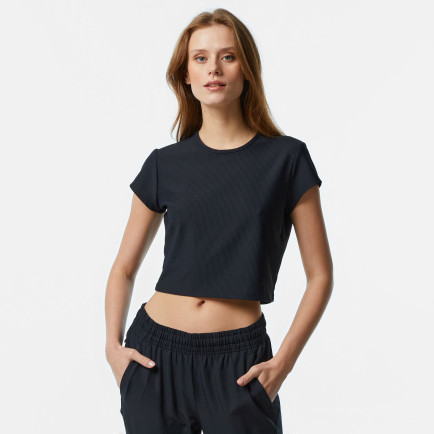 Under Armour Meridian Rib Baby Kadın Siyah T-Shirt Under Armour Meridian Rib Baby Kadın Siyah T-Shirt