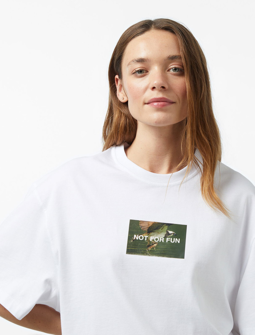 Forfun Not For Fun 005 - Oversize Drop Shoulder Kadın Beyaz T-Shirt Forfun Not For Fun 005 - Oversize Drop Shoulder Kadın Beyaz T-Shirt