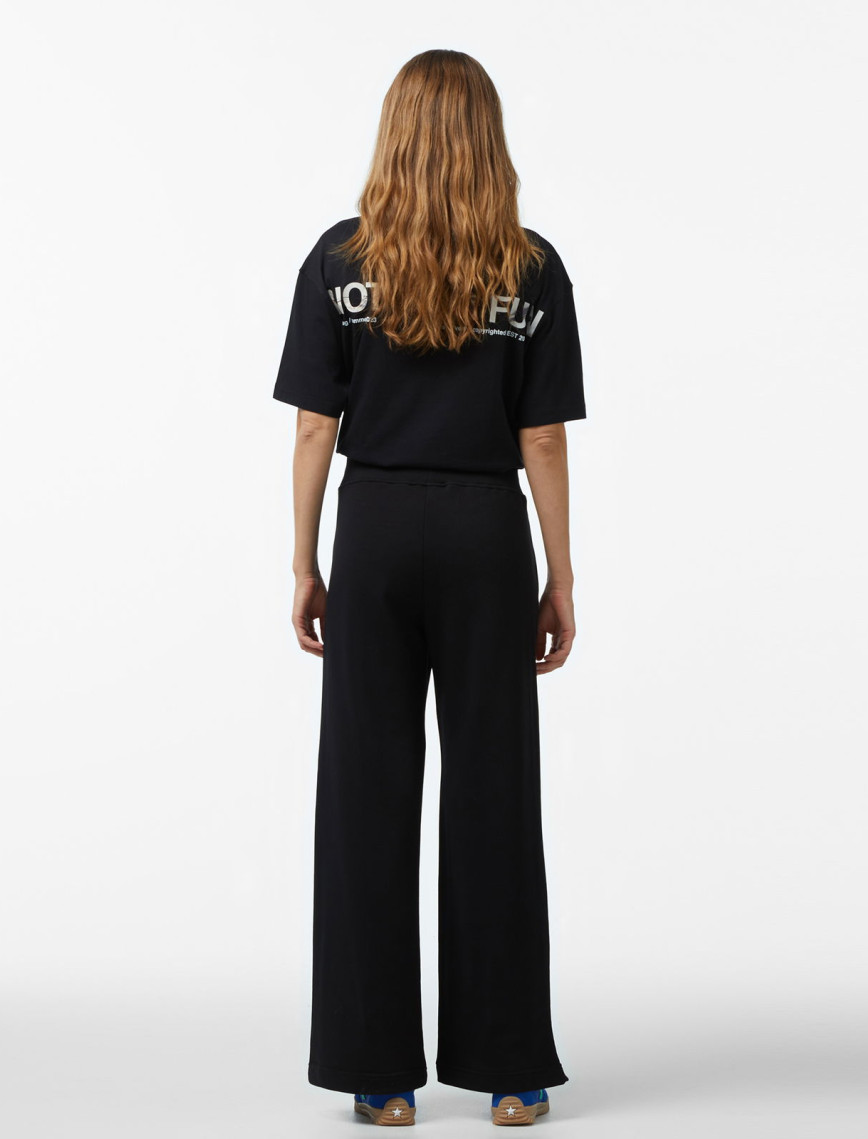 Forfun Ff High Waisted Wide Leg Kadın Siyah Eşofman Altı Forfun Ff High Waisted Wide Leg Kadın Siyah Eşofman Altı