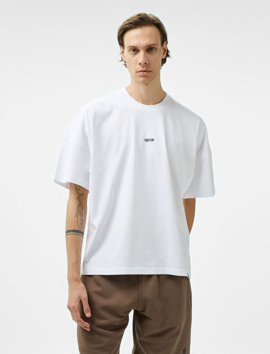 Forfun Blurred Dreams Oversize Drop Shoulder Erkek Beyaz T-Shirt Forfun Blurred Dreams Oversize Drop Shoulder Erkek Beyaz T-Shirt