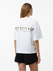 Forfun Not For Fun 005 - Oversize Drop Shoulder Kadın Beyaz T-Shirt Forfun Not For Fun 005 - Oversize Drop Shoulder Kadın Beyaz T-Shirt