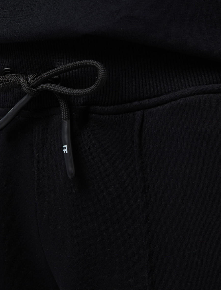 Forfun Ff High Waisted Wide Leg Kadın Siyah Eşofman Altı Forfun Ff High Waisted Wide Leg Kadın Siyah Eşofman Altı