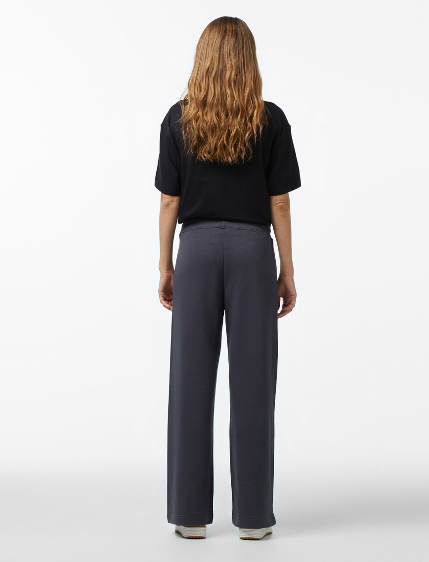 Forfun Ff High Waisted Wide Leg Kadın Gri Eşofman Altı Forfun Ff High Waisted Wide Leg Kadın Gri Eşofman Altı