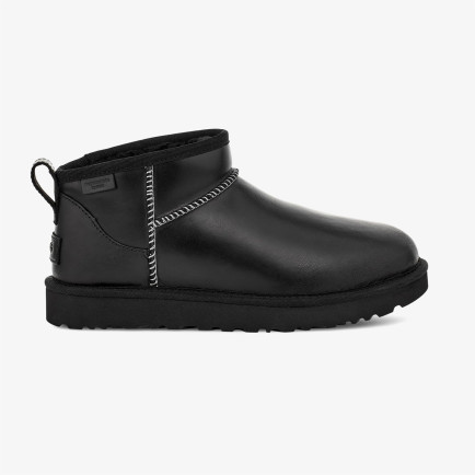 UGG Classic Ultra Mini Leather Regen Kadın Siyah Bot