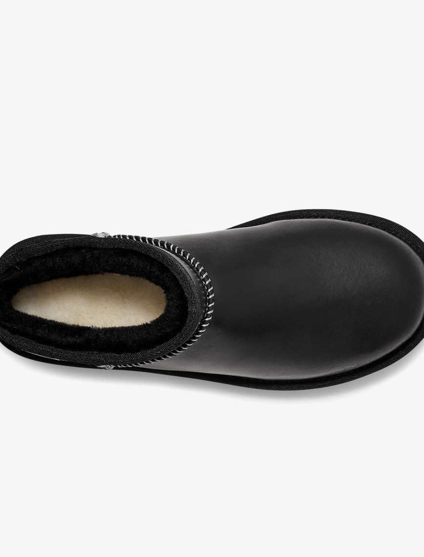 UGG Classic Ultra Mini Leather Regen Kadın Siyah Bot UGG Classic Ultra Mini Leather Regen Kadın Siyah Bot