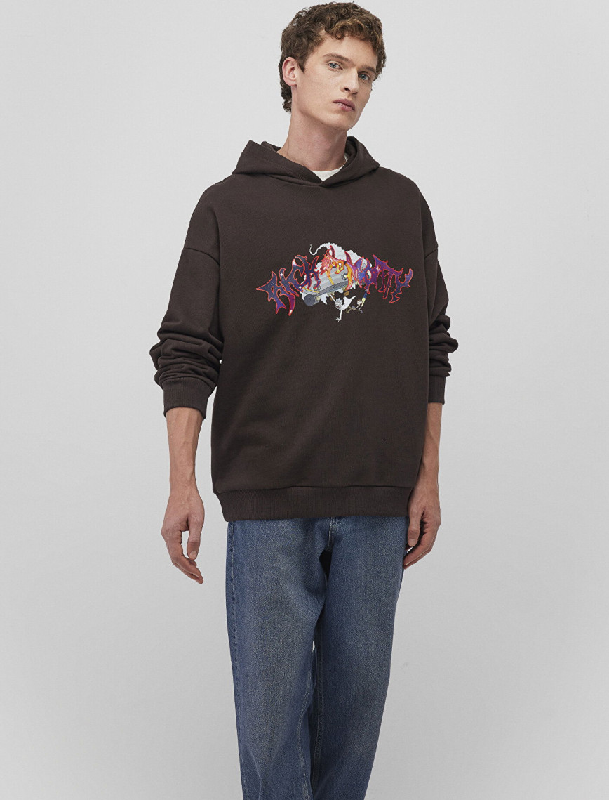 Mavi Rick and Morty Baskılı Kahverengi Sweatshirt 0S10293-88615 Mavi Rick and Morty Baskılı Kahverengi Sweatshirt 0S10293-88615