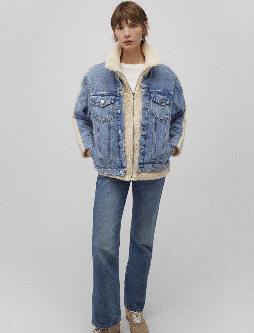 Mavi Rubina 90lar Açık Mavi Suni Kürklü Jean Ceket 1110278-88589 Mavi Rubina 90lar Açık Mavi Suni Kürklü Jean Ceket 1110278-88589