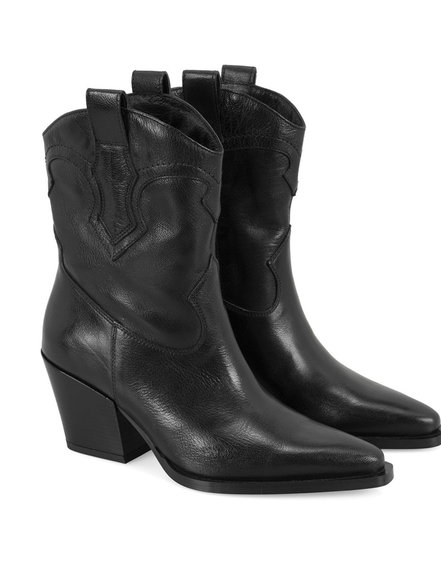 Kadın Siyah Deri Kovboy Bot Kadın Siyah Deri Kovboy Bot