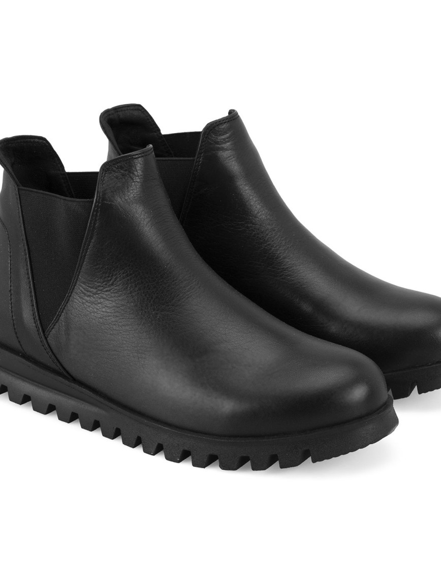 Phoebe Siyah Kadın DesaComfort Lastikli Deri Bot