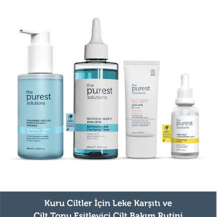 The Purest Solutions Kuru ve Lekeli Ciltler için Aydınlatıcı ve Cilt Tonu Eşitleyici Bakım Seti The Purest Solutions Kuru ve Lekeli Ciltler için Aydınlatıcı ve Cilt Tonu Eşitleyici Bakım Seti