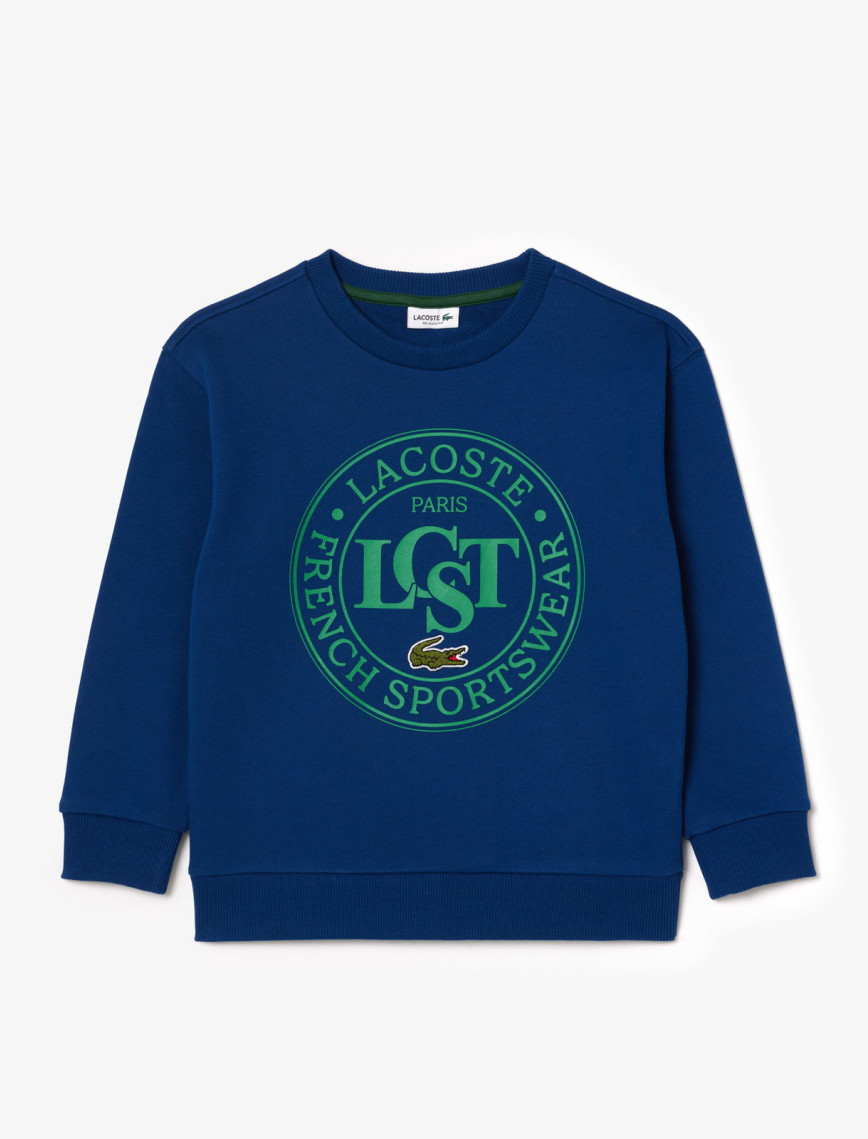 Lacoste Çocuk Bisiket Yaka Baskılı Lacivert Sweatshirt Lacoste Çocuk Bisiket Yaka Baskılı Lacivert Sweatshirt