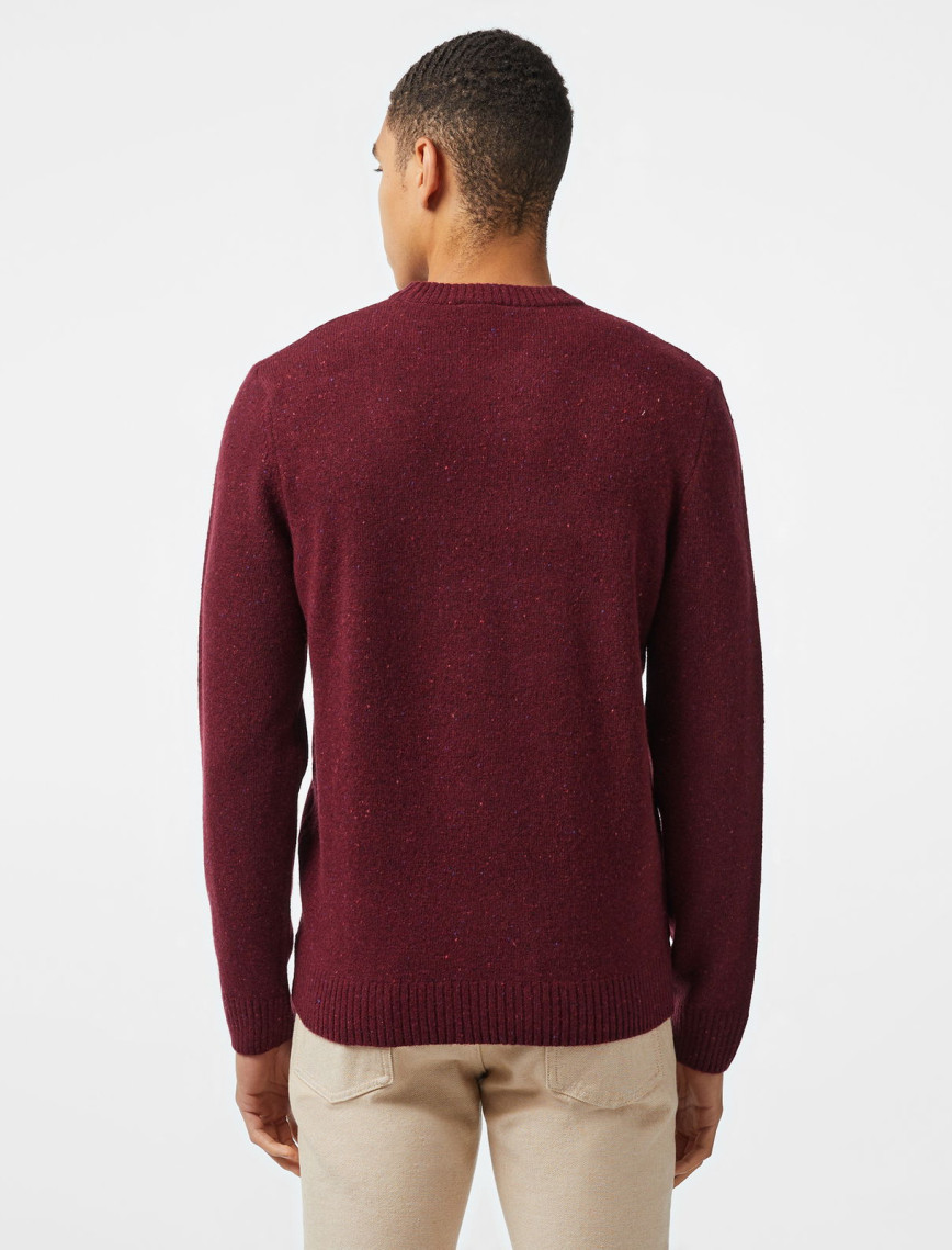 Lacoste Erkek Regular Fit Bisiklet Yaka Yün Bordo Triko Lacoste Erkek Regular Fit Bisiklet Yaka Yün Bordo Triko