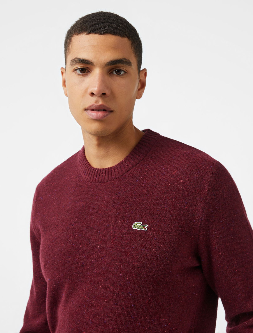 Lacoste Erkek Regular Fit Bisiklet Yaka Yün Bordo Triko Lacoste Erkek Regular Fit Bisiklet Yaka Yün Bordo Triko