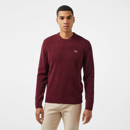 Lacoste Erkek Regular Fit Bisiklet Yaka Yün Bordo Triko Lacoste Erkek Regular Fit Bisiklet Yaka Yün Bordo Triko