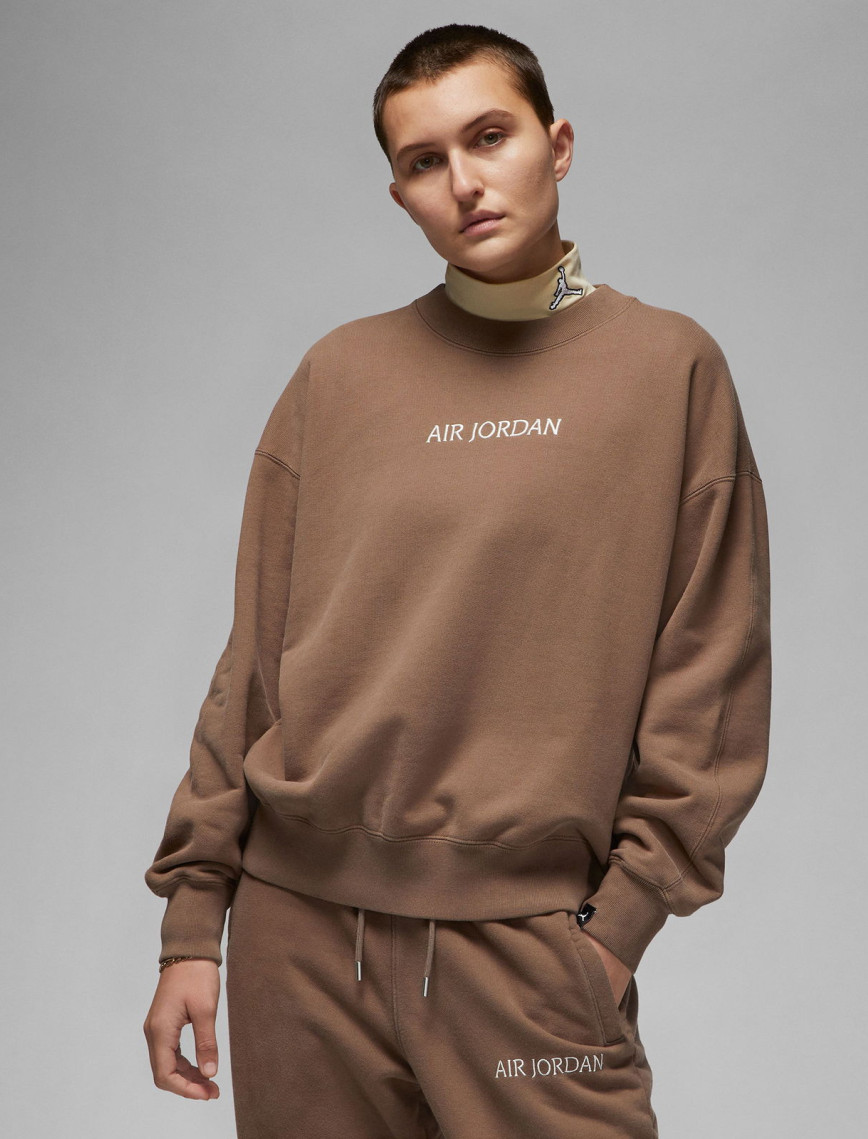 Jordan Air Wordmark Fleece Kadın Kahverengi Uzun Kollu T-Shirt Jordan Air Wordmark Fleece Kadın Kahverengi Uzun Kollu T-Shirt