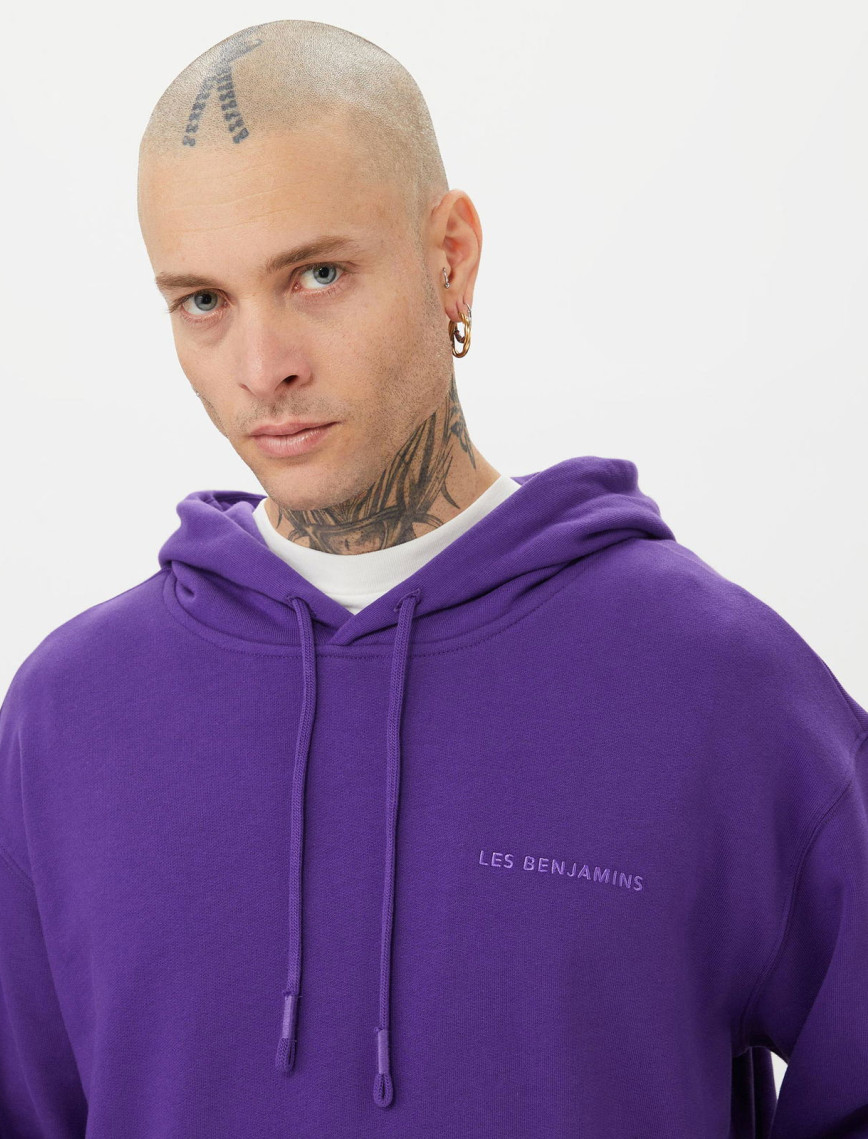 Les Benjamins Essential Erkek Mor Hoodie Les Benjamins Essential Erkek Mor Hoodie