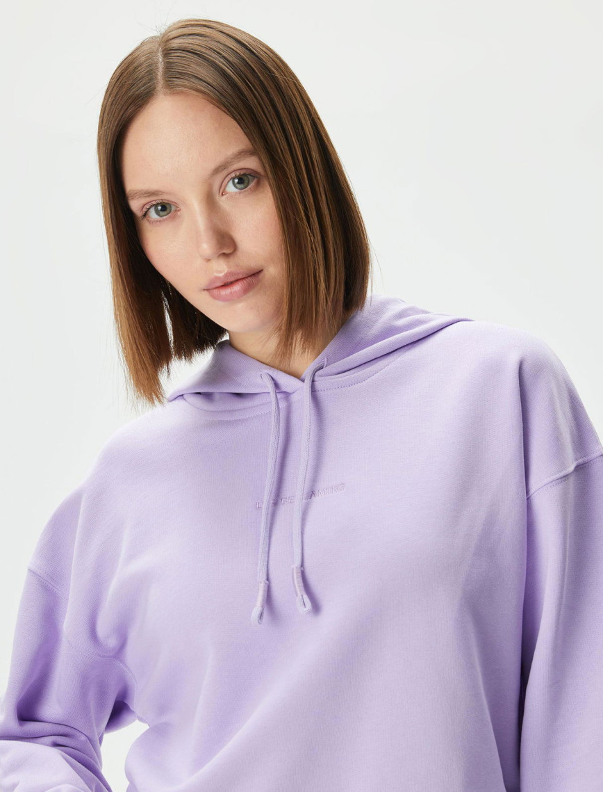 Les Benjamins Essential 303 Kadın Mor Hoodie