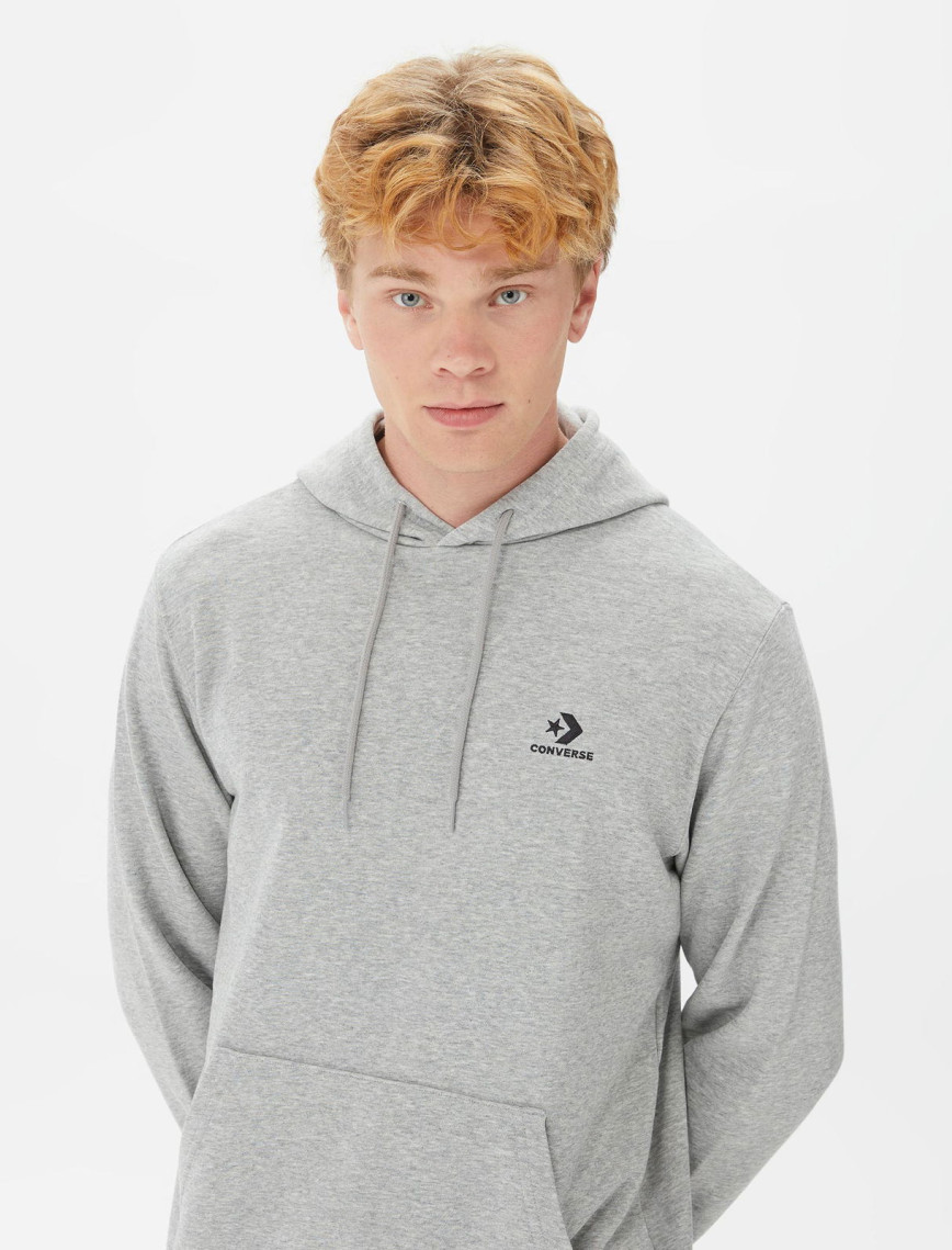 Converse Go-To Embroidered Star Chevron Unisex Gri Hoodie Converse Go-To Embroidered Star Chevron Unisex Gri Hoodie