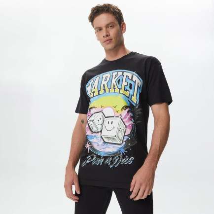 Market Smiley Pair of Dice Erkek Siyah T-Shirt Market Smiley Pair of Dice Erkek Siyah T-Shirt