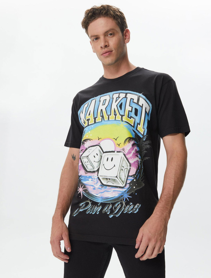 Market Smiley Pair of Dice Erkek Krem T-Shirt Market Smiley Pair of Dice Erkek Krem T-Shirt