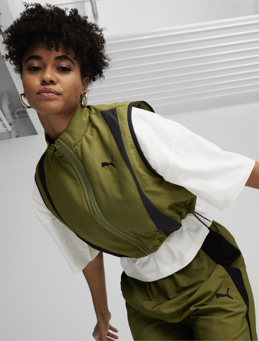 Puma Dare To Woven Vest Kadın Yeşil Ceket