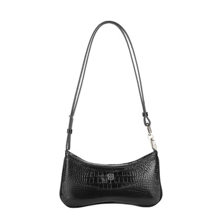 Deran Siyah Kadın Deri Kroko Baskılı Omuz Çantası Deran Siyah Kadın Deri Kroko Baskılı Omuz Çantası