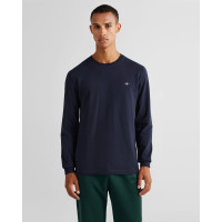 GANT Erkek Lacivert Slim Fit Bisiklet Yaka Uzun Kollu T-Shirt GANT Erkek Lacivert Slim Fit Bisiklet Yaka Uzun Kollu T-Shirt